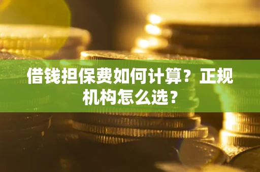 北京借钱担保费如何计算？正规机构怎么选？